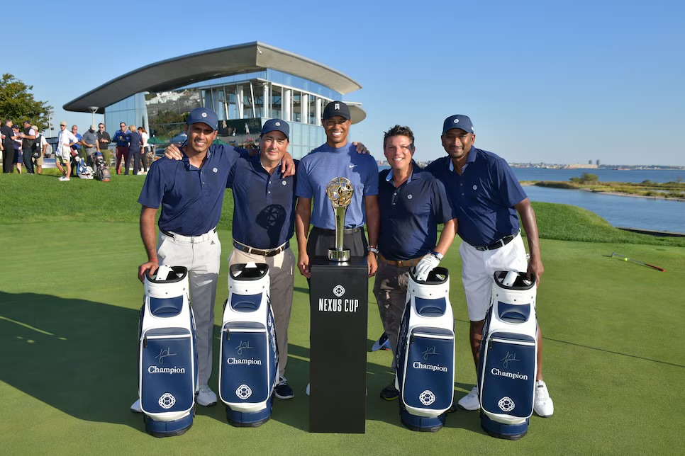 Kamalan Munsamy with Tiger Woods and team at the inaugural Nexus Cup